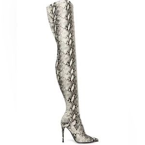 Steve Madden Thigh High Snakeskin Print Boots